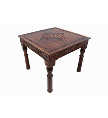 90x90  cm solid wood hand-carved table dining table from Afghanistan nuristan9