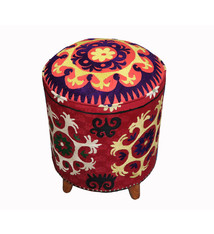 Vintage orientalische luxuriöse Suzani Hocker Stuhl Sitzhocker Sitzkissen cushion Stool Pouf mit antike Suzani Polsterung Afghanistan 23/A