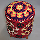 Vintage orientalische luxuriöse Suzani Hocker Stuhl Sitzhocker Sitzkissen cushion Stool Pouf mit antike Suzani Polsterung Afghanistan 23/A