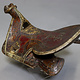 Rare Antique islamic Turkish Ottoman or  Uzbek turkmen polychrome lacquer Wooden horse Saddle 17th/18th century No: walid