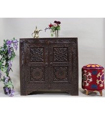 antique-look Hand Carved orient vintage wooden Cabinet dresser hall cabinet sideboard half cabinet from Afghanistan Nuristan 23/A