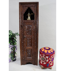 Massivholz handgeschnitzte Schrankwand Hochschrank Regalwand Regal Schrank hochregal Flurschrank Nuristan Afghanistan 23/A