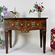 antique-look Hand Carved orient vintage wooden dressing table  console table  from Afghanistan Nuristan NR/PJ