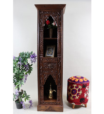 Massivholz handgeschnitzte Schrankwand Hochschrank Regalwand Regal Schrank hochregal Flurschrank Nuristan Afghanistan 23/B