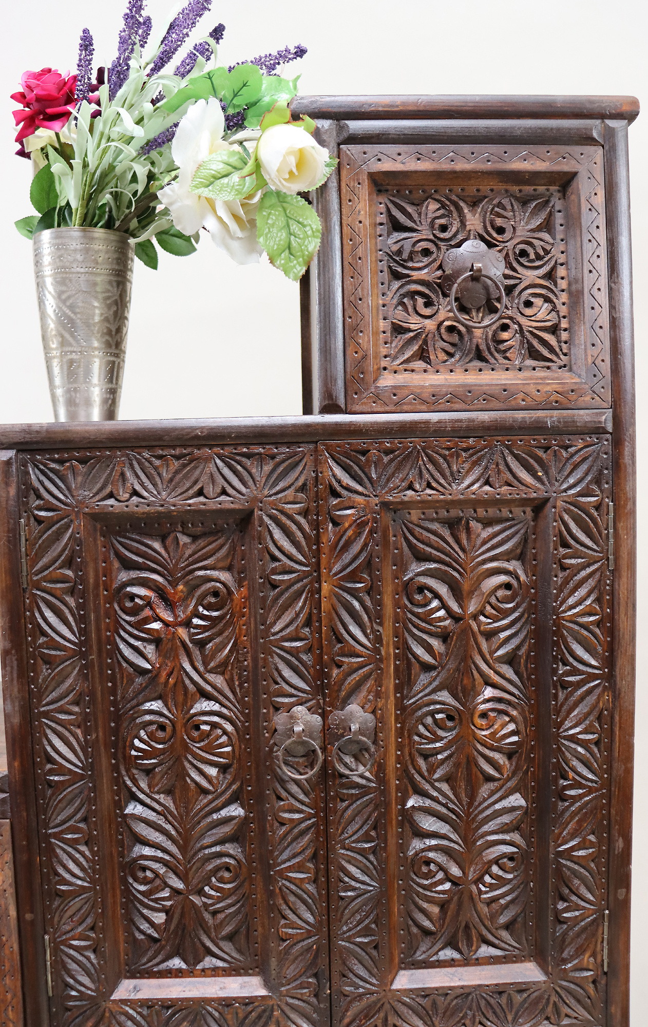 Hand Carved orient vintage wooden  stair cupboard stair Dresser step cupboard step cabinet Nuristan Afghanistan
