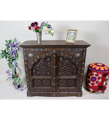 Massivholz handgeschnitzte Schrankwand Wohnwand Regalwand Regal Schrank kommode Flurschrank Sideboard Halbschrank Nuristan Afghanistan 23/D