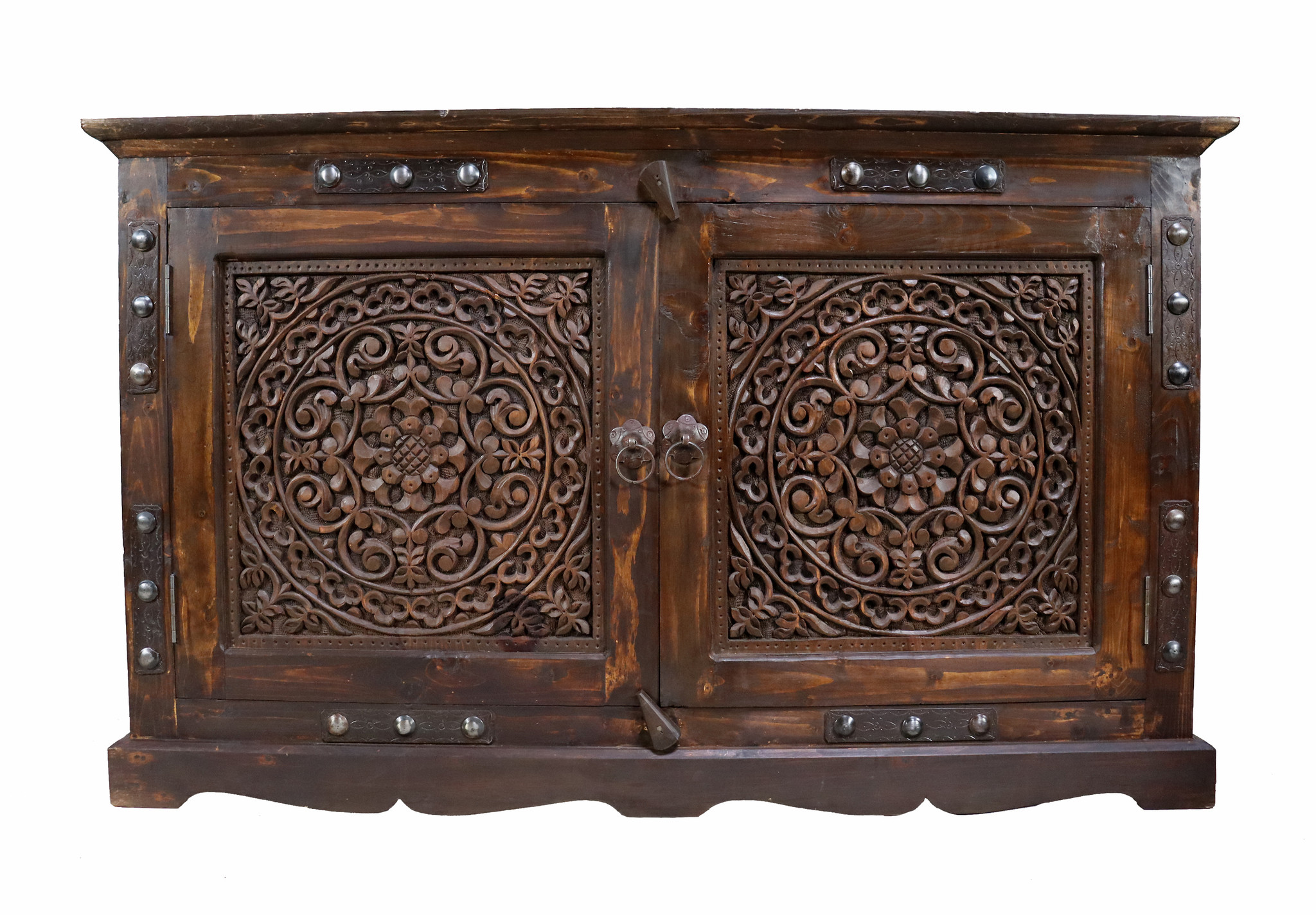 antique-look Hand Carved orient vintage wooden Cabinet dresser hall cabinet sideboard half cabinet from Afghanistan Nuristan 23/E