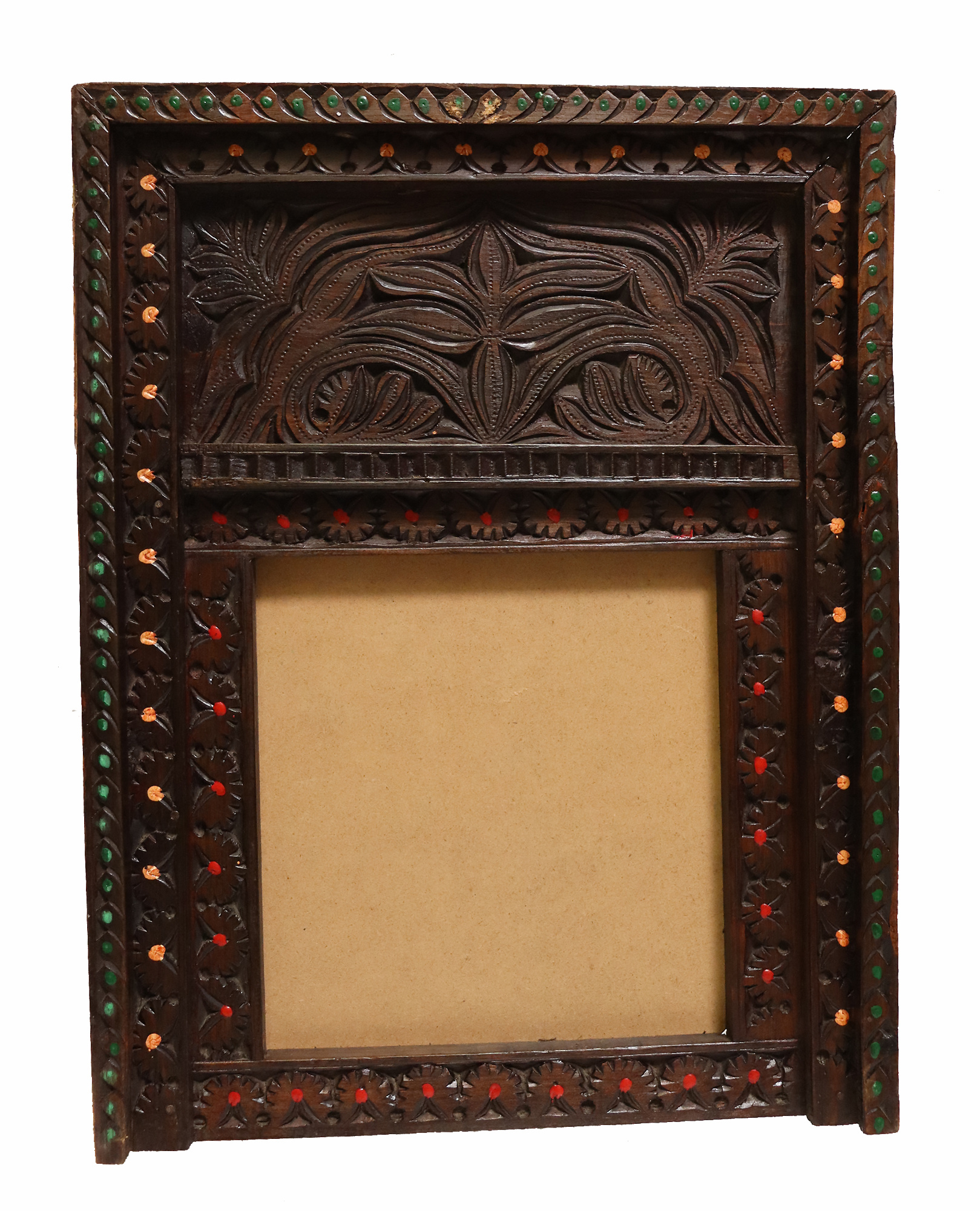 55x42  cm Hand Carved orient vintage wooden Frame picture frame mirror frame  from Afghanistan Nuristan No-23