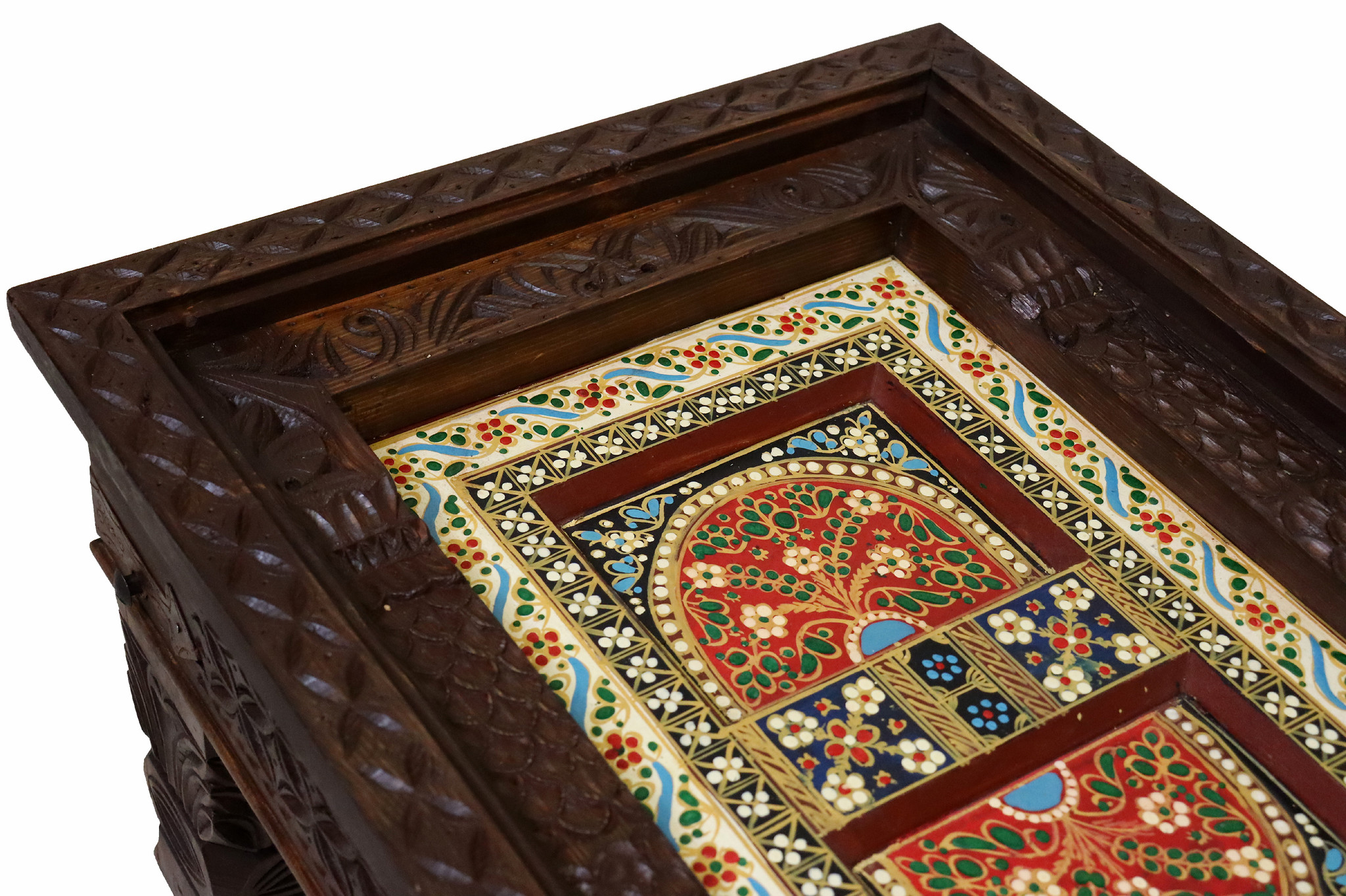 80x60 cm handgeschnitzt massivholz kolonialstil Wohnzimmertisch Tisch Couchtisch aus Afghanistan Nuristan Nr:23-4