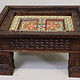 80x60 cm cm antique-look orient colonial solid wood hand-carved  table  Coffee Table   from Afghanistan nuristan 23-4