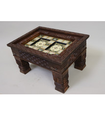 80x60 cm handgeschnitzt massivholz kolonialstil Wohnzimmertisch Tisch Couchtisch aus Afghanistan Nuristan Nr:23/3