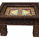 80x60 cm cm antique-look orient colonial solid wood hand-carved  table  Coffee Table   from Afghanistan nuristan 23-2