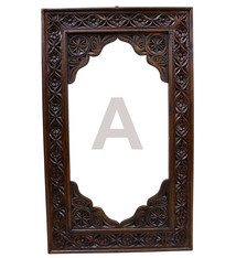 100x60 cm massivholz handgeschnitzte Landhaus Rahmen Bilderrahmen Spiegelrahmen Afghanistan Nuristan -23