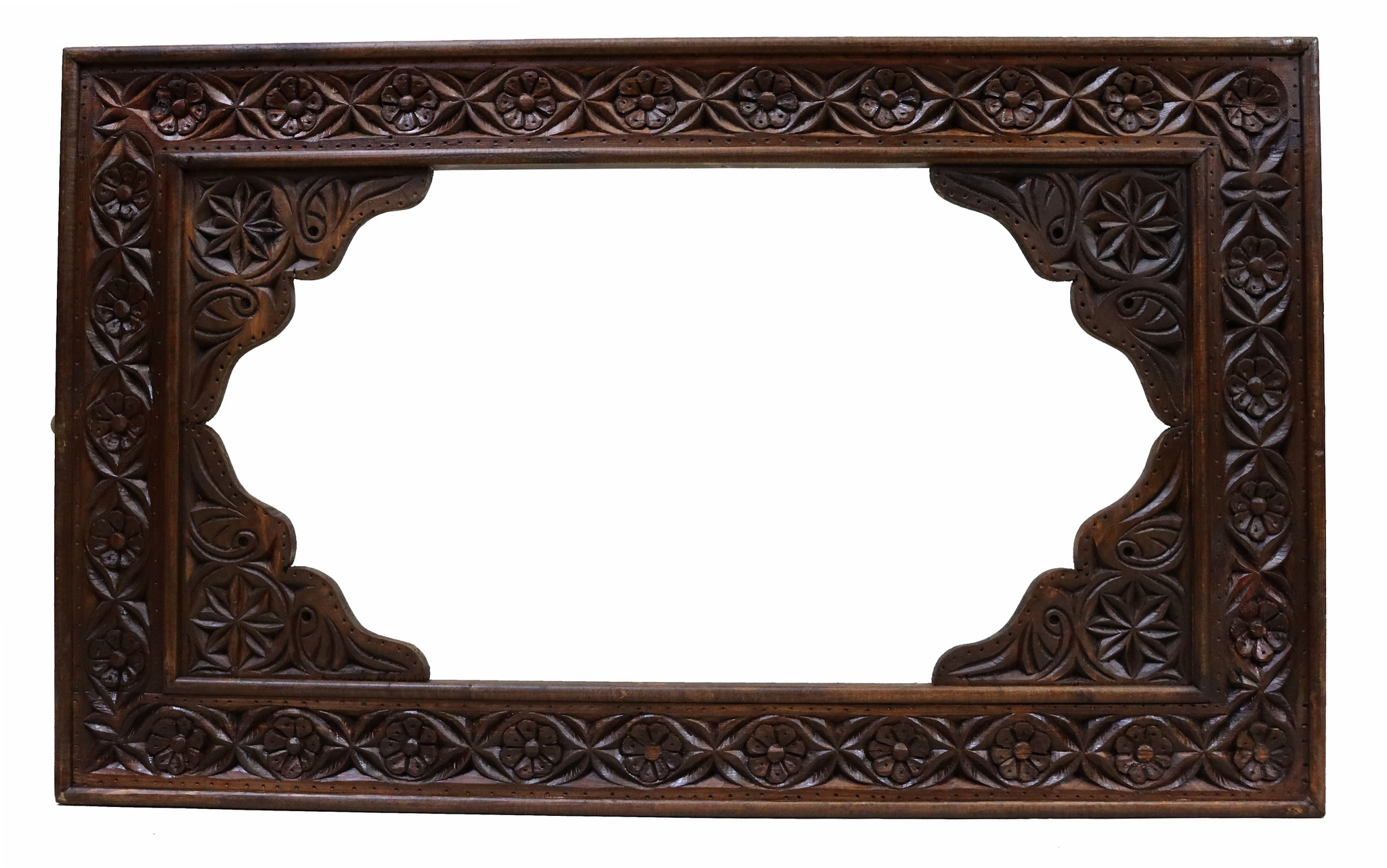 100x60 cm Hand Carved orient vintage wooden Frame picture frame mirror frame  from Afghanistan Nuristan No-23