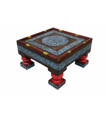 50x50 cm cm antique-look orient colonial solid wood hand-carved  table  Coffee Table stool  from Afghanistan nuristan PUNJAB - Copy