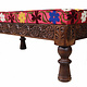 orientalische handgeschnitzte Massivholz orient ottoman Polsterbank Sessel sofa Bank Stuhl Couch Hocker Sitzbank mit Suzani Polsterung 23C