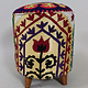 Vintage orientalische luxuriöse Suzani Hocker Stuhl Sitzhocker Sitzkissen cushion Stool Pouf mit antike Suzani Polsterung Afghanistan 23/D