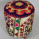 Vintage orientalische luxuriöse Suzani Hocker Stuhl Sitzhocker Sitzkissen cushion Stool Pouf mit antike Suzani Polsterung Afghanistan 23/D