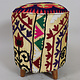 Vintage orientalische luxuriöse Suzani Hocker Stuhl Sitzhocker Sitzkissen cushion Stool Pouf mit antike Suzani Polsterung Afghanistan 23/D