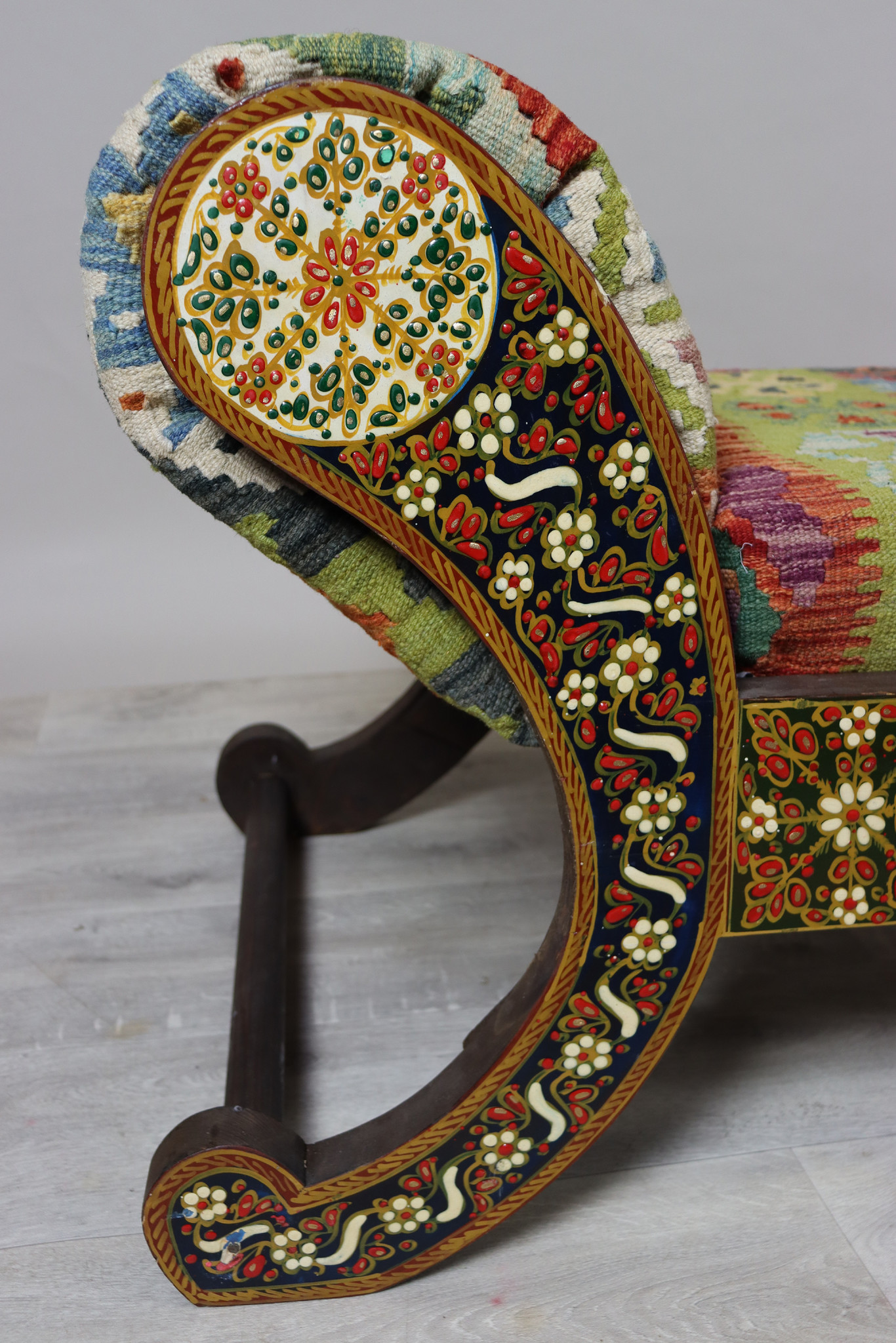 orientalische luxuriöse Sessel sofa Bank Stuhl Couch Chaiselongue settees Longue Sitzbank Polstersofa mit kelim Polsterung Afghanistan Nr:L