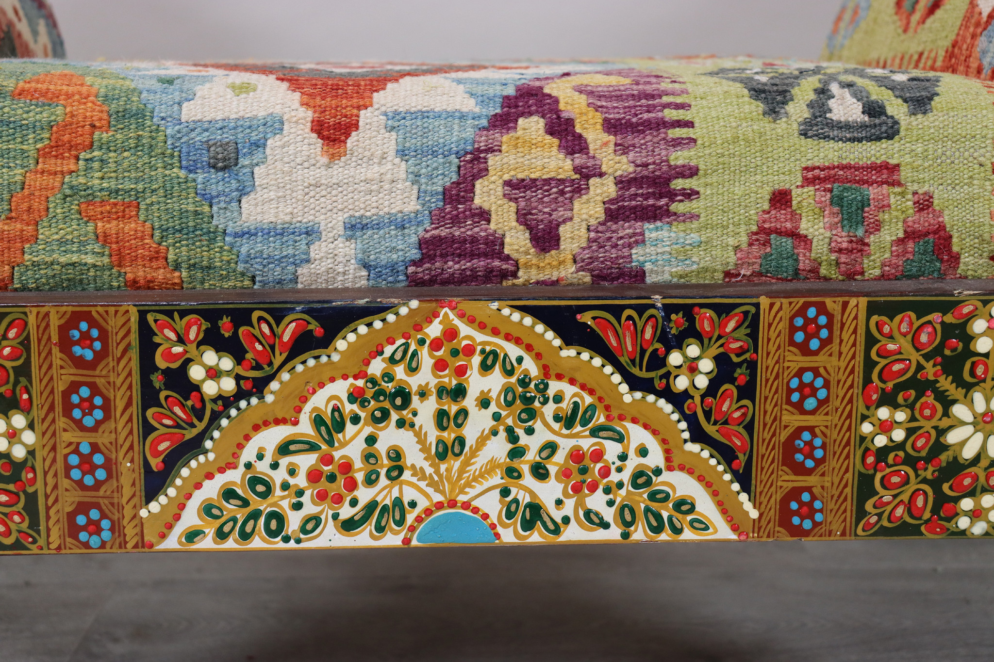 orientalische luxuriöse Sessel sofa Bank Stuhl Couch Chaiselongue settees Longue Sitzbank Polstersofa mit kelim Polsterung Afghanistan Nr:M