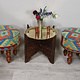 vintage  Bench and stool upholstered withe  Kilim  from Afghanistan No:A