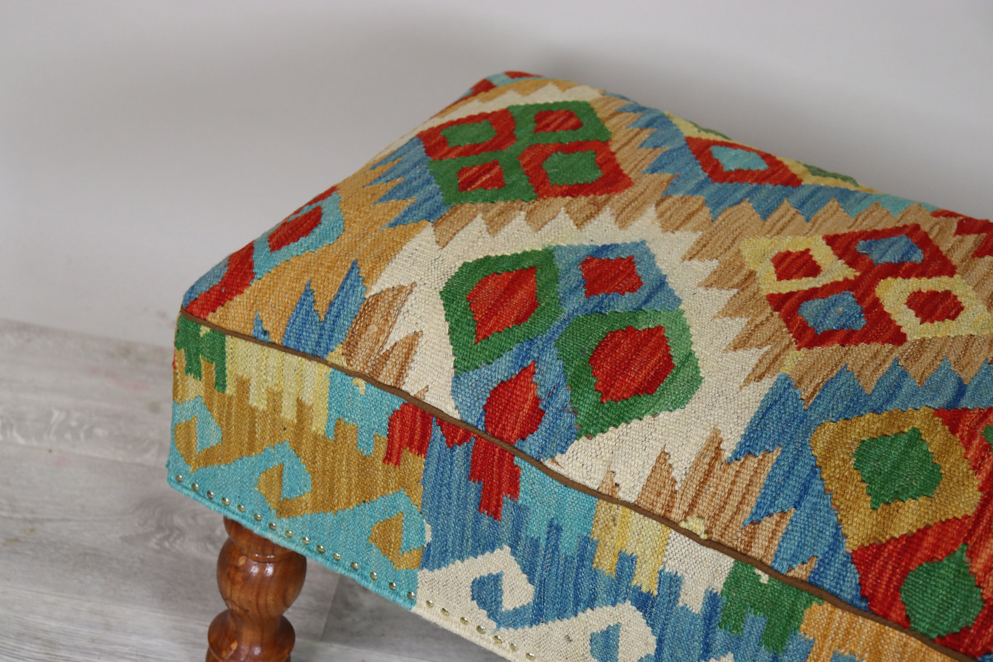 vintage  Bench and stool upholstered withe  Kilim  from Afghanistan No:B