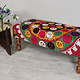 Oriental hand embroidered solid wood ottoman upholstered bench armchair sofa bench chair couch stool bench with Suzani upholstery R&W23A