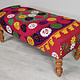 orientalische handbestickt Massivholz orient ottoman Polsterbank Sessel sofa Bank Stuhl Couch Hocker Sitzbank mit Suzani Polsterung R&G23B