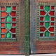 antique orient solid wood handmade and hand carved stained glass door double wing door room door from Swat valley in northern Pakistan 23/A