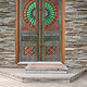 antique orient solid wood handmade and hand carved stained glass door double wing door room door from Swat valley in northern Pakistan 23/B