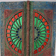 antique orient solid wood handmade and hand carved stained glass door double wing door room door from Swat valley in northern Pakistan 23/B