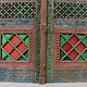 antique orient solid wood handmade and hand carved stained glass door double wing door room door from Swat valley in northern Pakistan 23/B