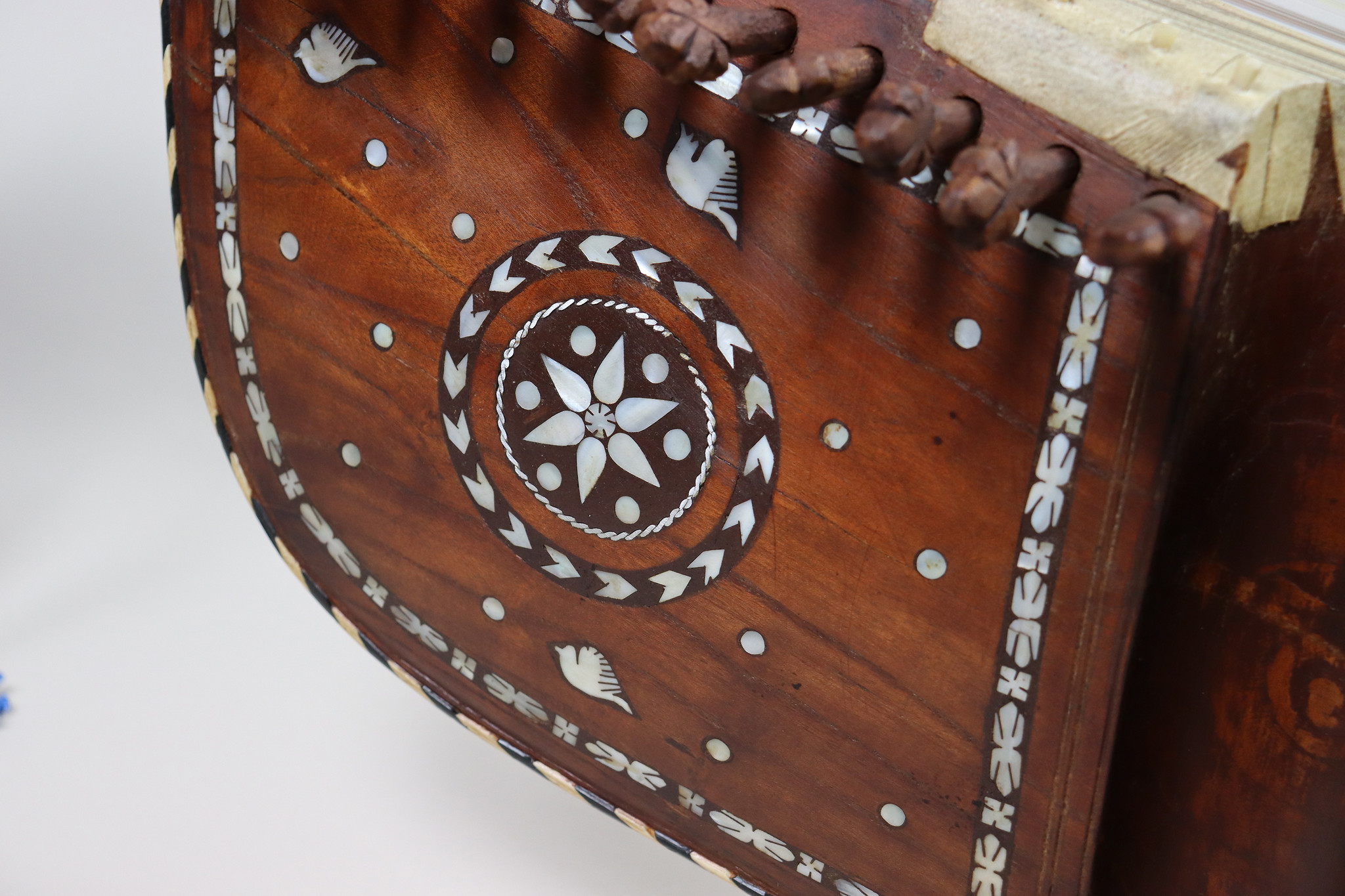 antique traditional folk musical instrument Afghanistan Rubab rabab rabab mother of pearl inlay 23A