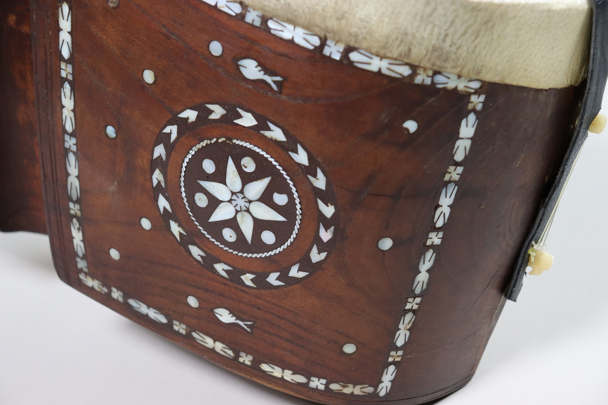 antique traditional folk musical instrument Afghanistan Rubab rabab rabab mother of pearl inlay 23A