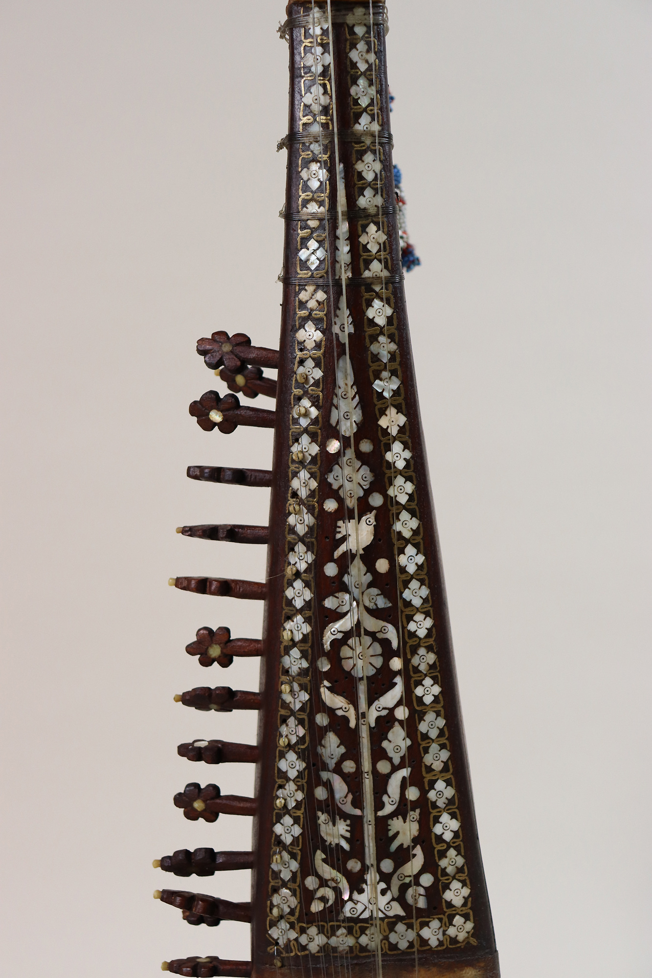 antique traditional folk musical instrument Afghanistan Rubab rabab rabab mother of pearl inlay 23B