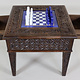 Unique Solid Wood Hand Carved Chess Table Chess Board & Chess Pieces Made From Lapis Lazuli Marble Handmade Chess Set from Afghanistan