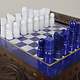 Unique Solid Wood Hand Carved Chess Table Chess Board & Chess Pieces Made From Lapis Lazuli Marble Handmade Chess Set from Afghanistan