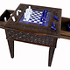 Unique Solid Wood Hand Carved Chess Table Chess Board & Chess Pieces Made From Lapis Lazuli Marble Handmade Chess Set from Afghanistan