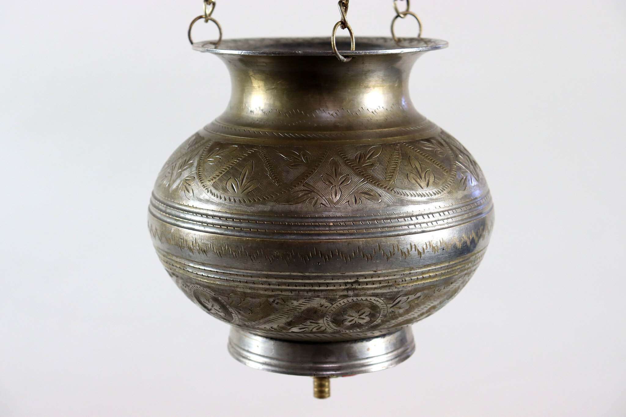 2 L antique solid Brass orient Ayurvedic Shirodhara Panchakarma oil therapy Yoga Dhara vessel Patra india -No:  23/1