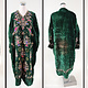 Antique Ottoman Turkmen women's velvet dress , adorned with couched gold thread dress.  No:Must-Samt