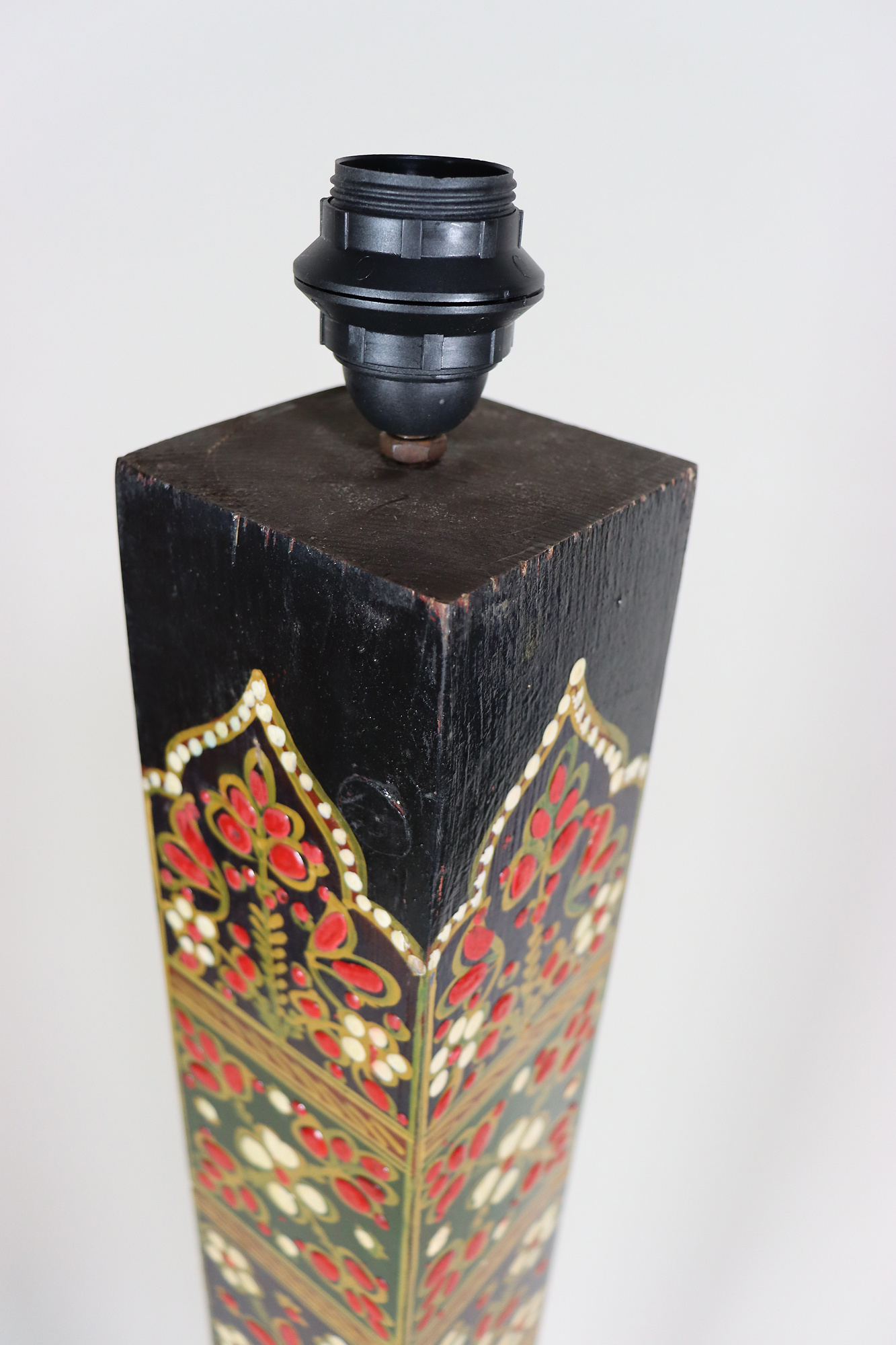 160 cm vintage handgemachte Massivholz mit handbemalt relief Miniaturmalerei orientalische Stehlampe Stehleuchte aus Afghanistan 23/1
