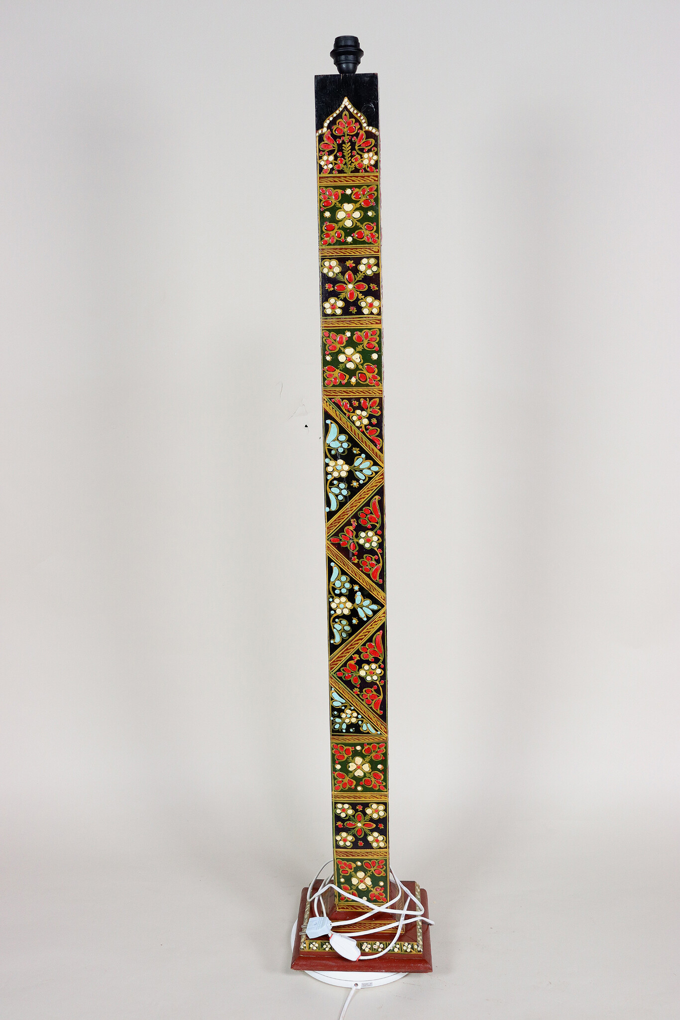 160 cm vintage handmade solid wood with hand-painted relief miniature painting oriental floor lamp floor lamp 23/1