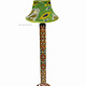 160 cm vintage handmade solid wood with hand-painted relief miniature painting oriental floor lamp floor lamp 23/1