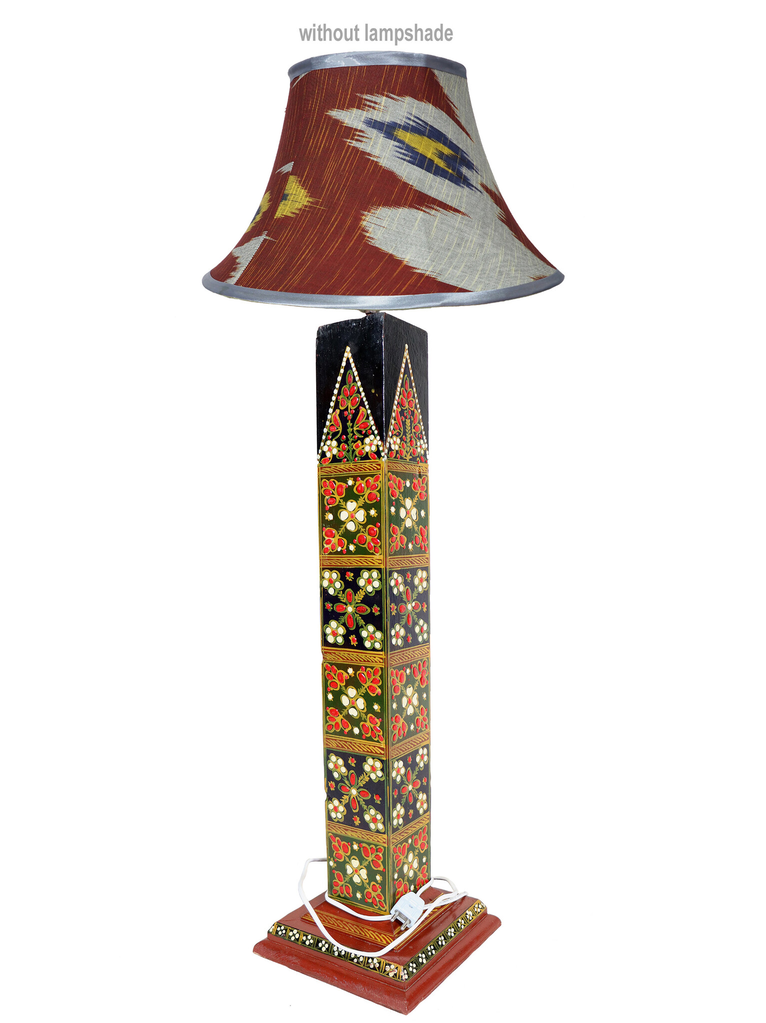 90 cm vintage handgemachte Massivholz mit handbemalt relief Miniaturmalerei orientalische Stehlampe Stehleuchte aus Afghanistan 23/2