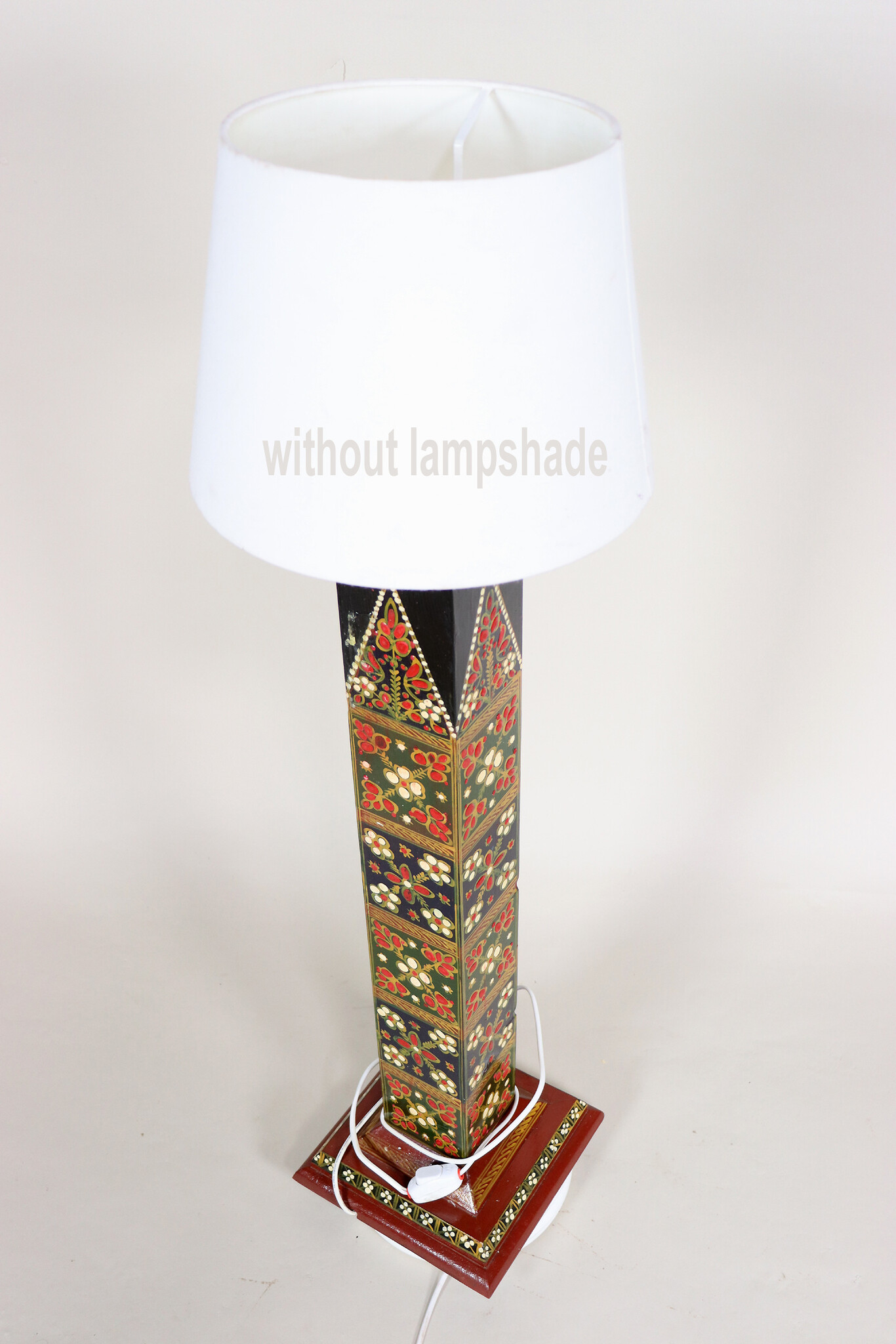 90 cm vintage handmade solid wood with hand-painted relief miniature painting oriental floor lamp floor lamp 23/2