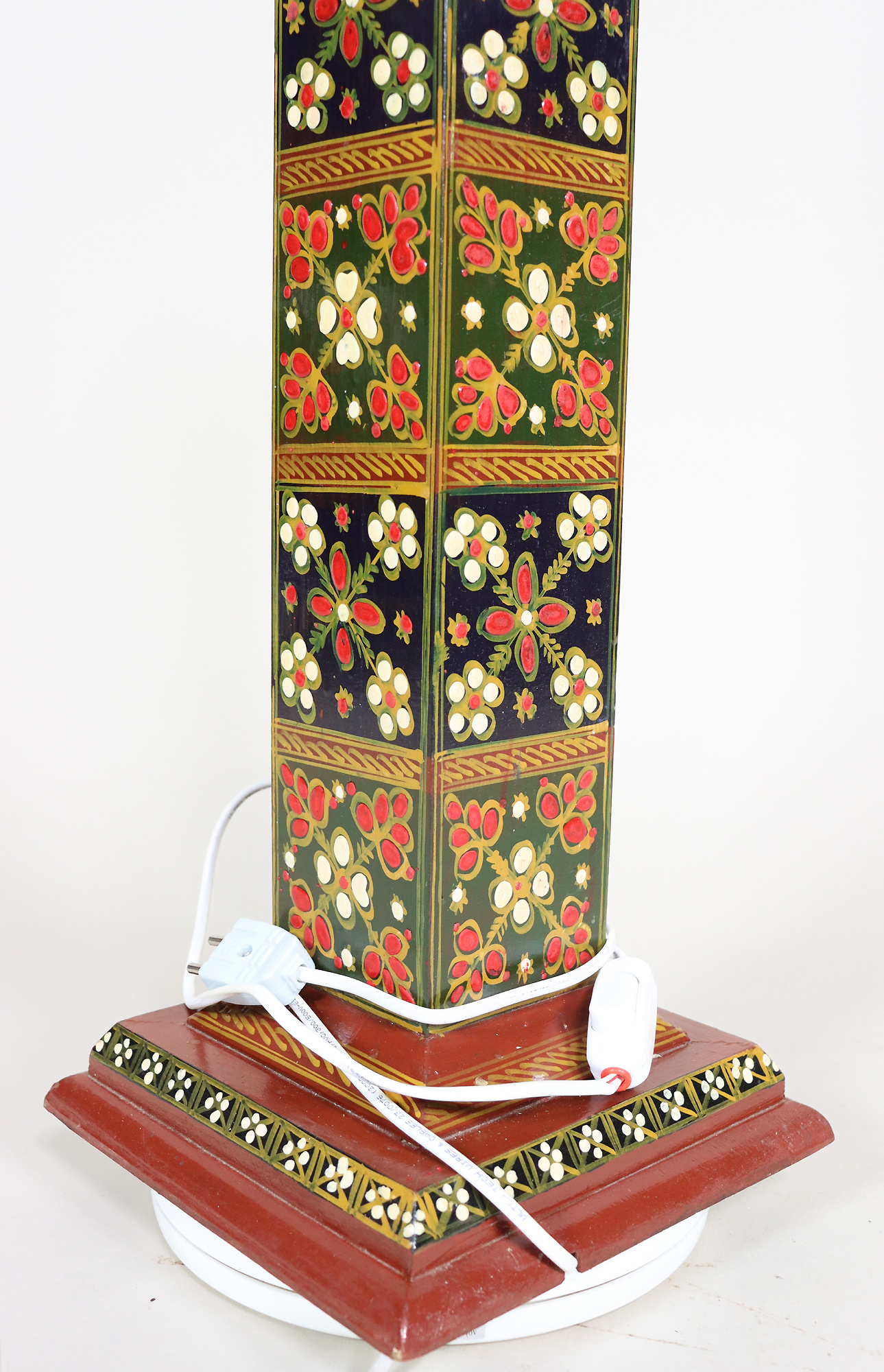 90 cm vintage handmade solid wood with hand-painted relief miniature painting oriental floor lamp floor lamp 23/2