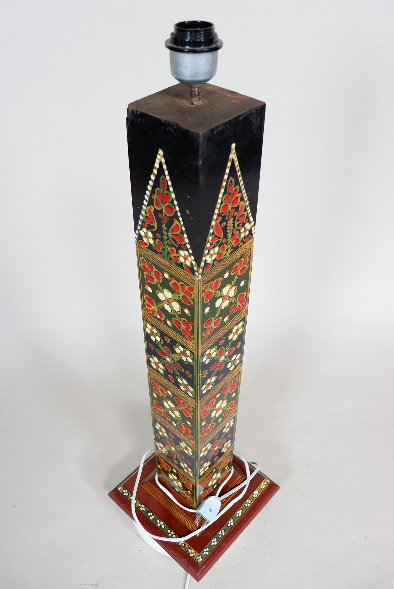 90 cm vintage handmade solid wood with hand-painted relief miniature painting oriental floor lamp floor lamp 23/2