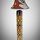 90 cm vintage handmade solid wood with hand-painted relief miniature painting oriental floor lamp floor lamp 23/2