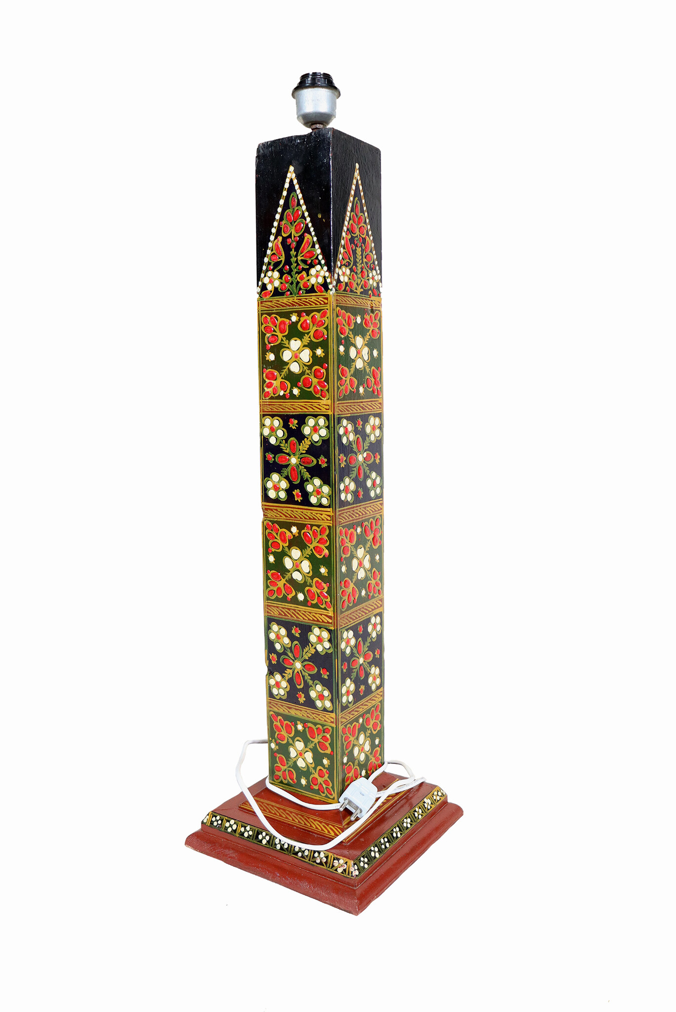 90 cm vintage handmade solid wood with hand-painted relief miniature painting oriental floor lamp floor lamp 23/2